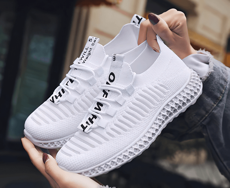 Casual lace-up flat bottom women's sneakers with breathable mesh design, perfect for comfort and style, ideal for walking SF0265